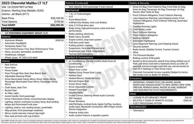 used 2023 Chevrolet Malibu car, priced at $17,306