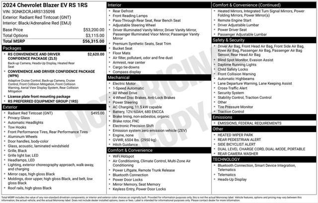used 2024 Chevrolet Blazer EV car, priced at $31,733