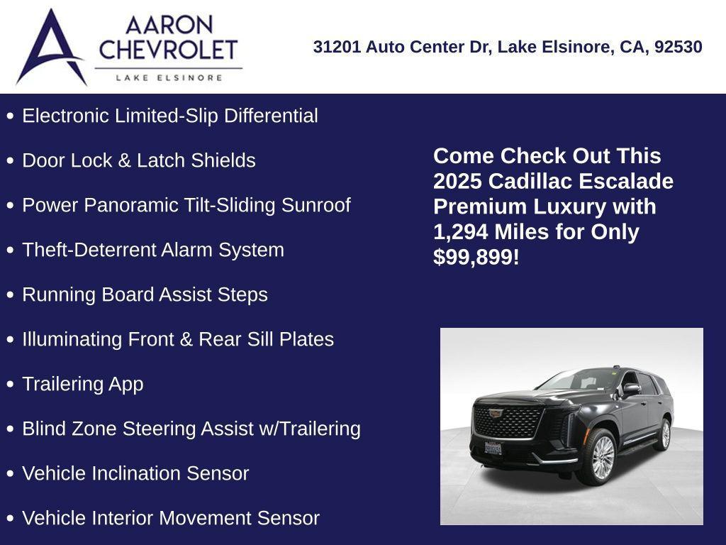 used 2025 Cadillac Escalade car, priced at $99,899