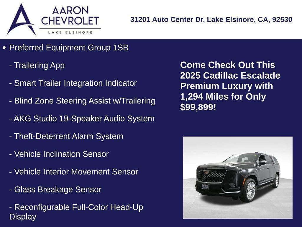 used 2025 Cadillac Escalade car, priced at $99,899
