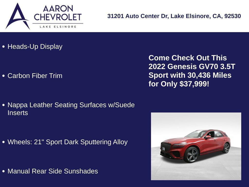 used 2022 Genesis GV70 car, priced at $37,999