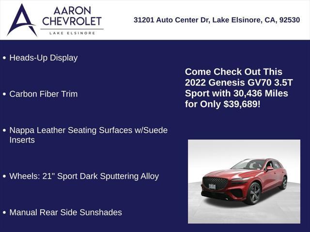 used 2022 Genesis GV70 car, priced at $39,689
