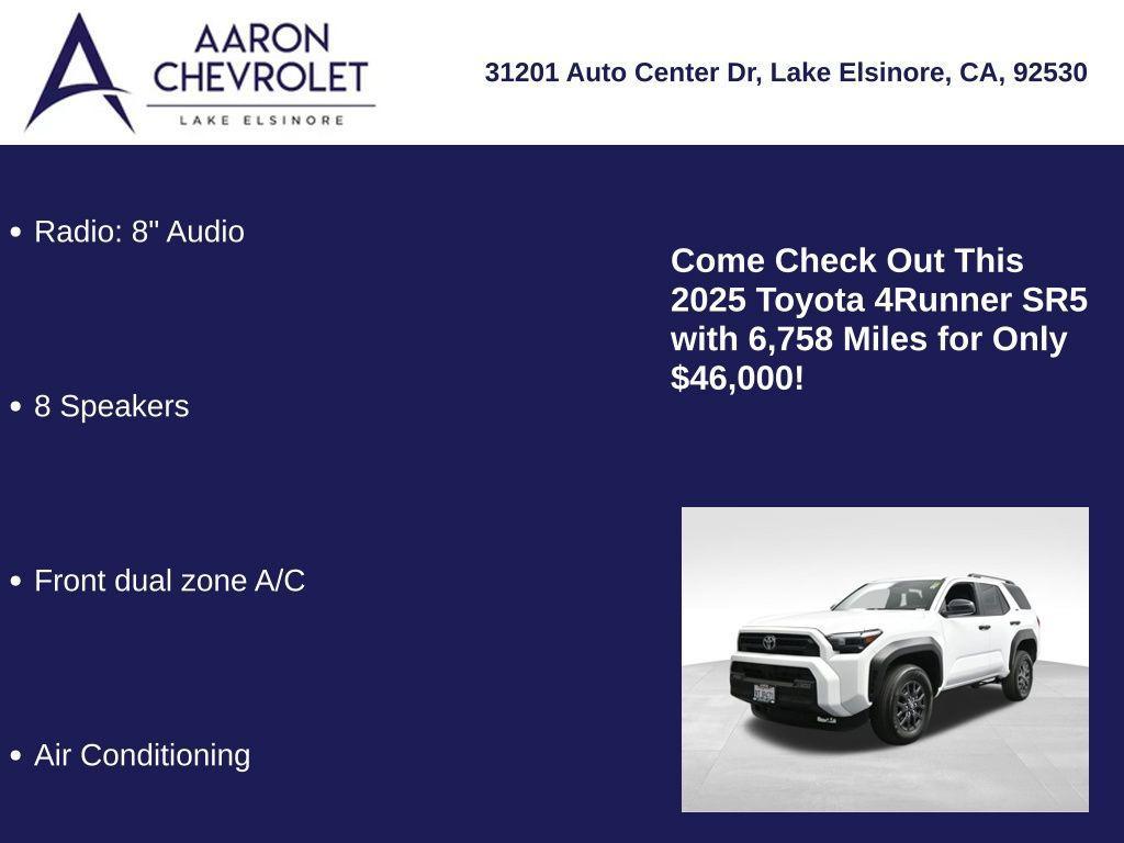 used 2025 Toyota 4Runner car, priced at $46,000