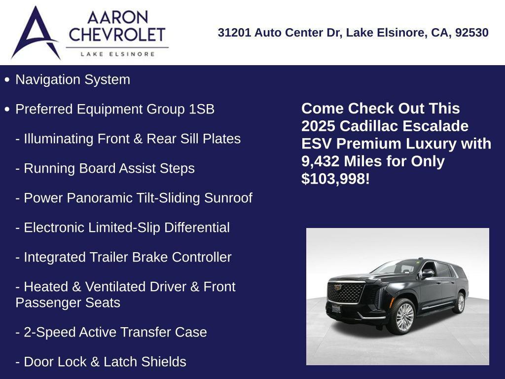 used 2025 Cadillac Escalade ESV car, priced at $103,998