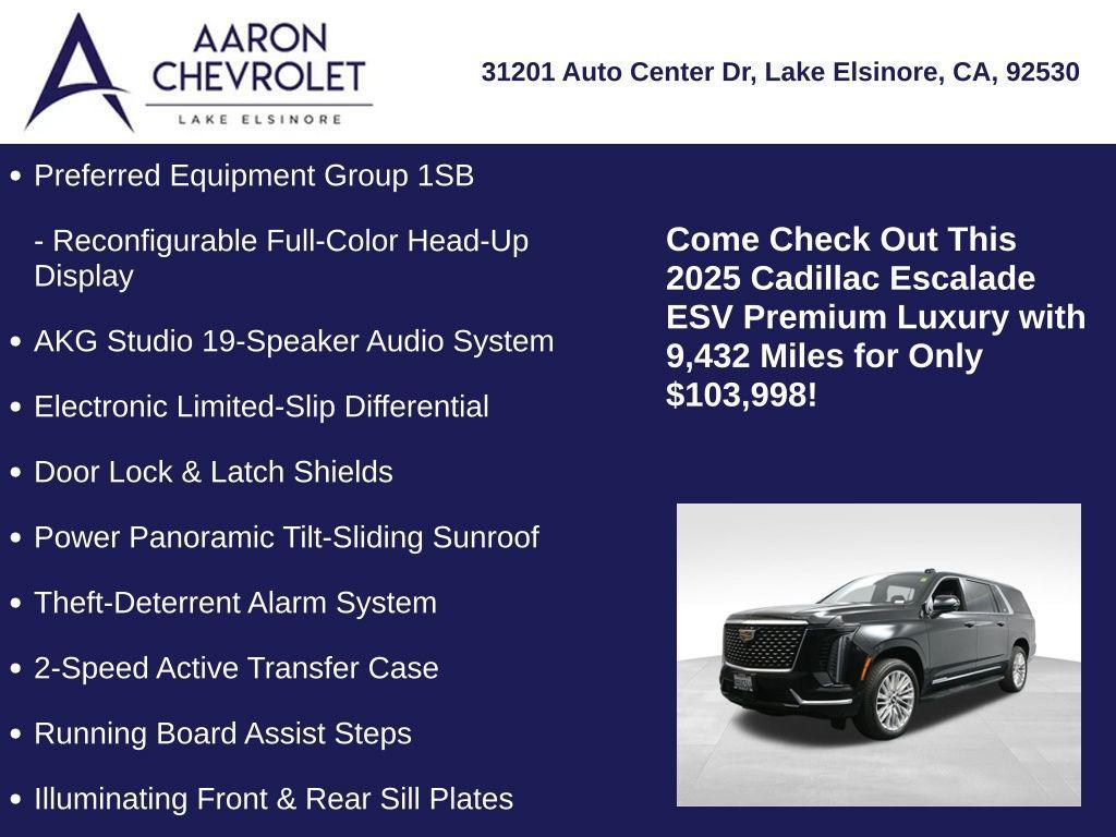 used 2025 Cadillac Escalade ESV car, priced at $103,998
