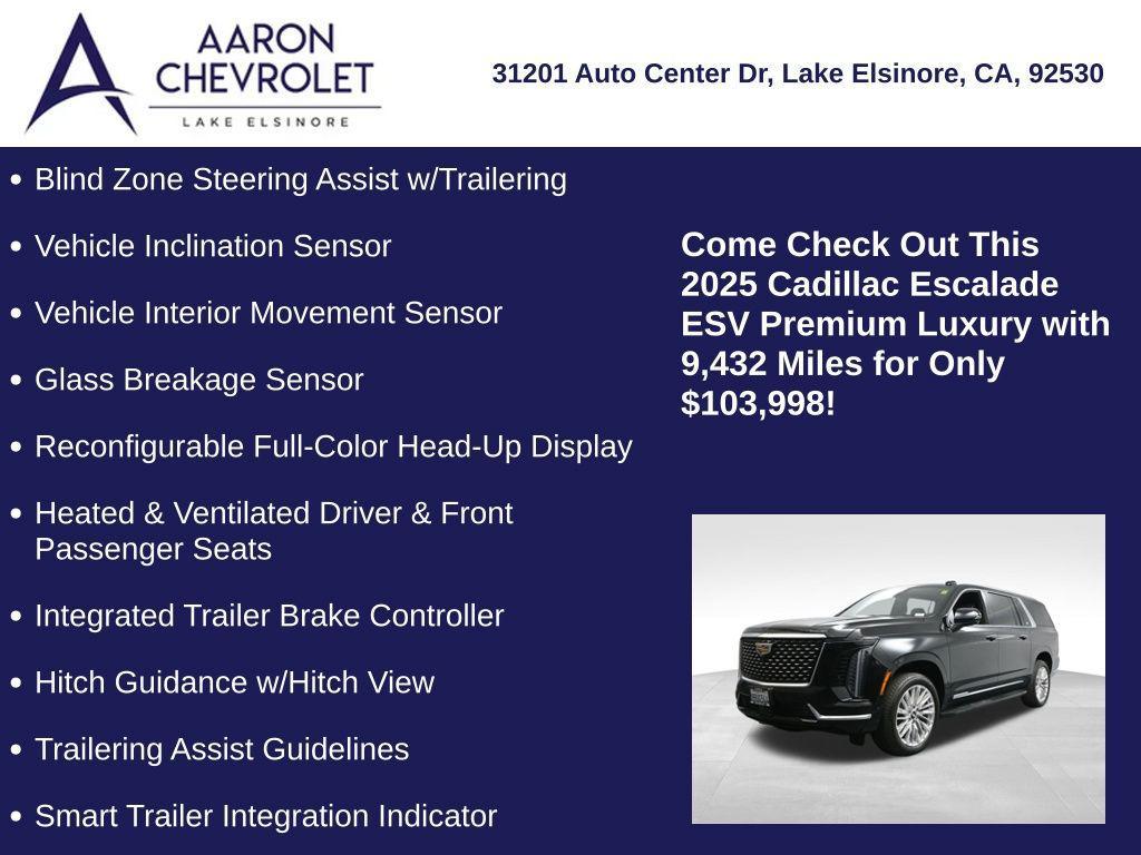 used 2025 Cadillac Escalade ESV car, priced at $103,998
