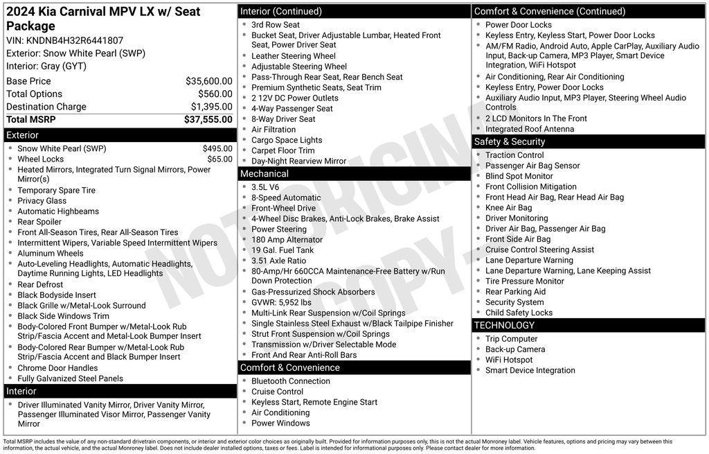 used 2024 Kia Carnival car, priced at $33,500