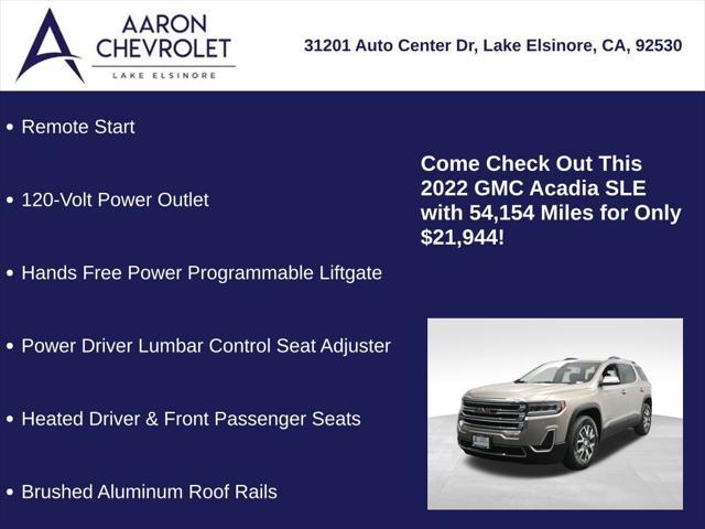used 2022 GMC Acadia car, priced at $21,944