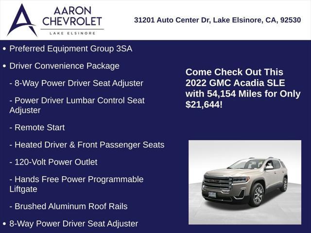 used 2022 GMC Acadia car, priced at $21,644
