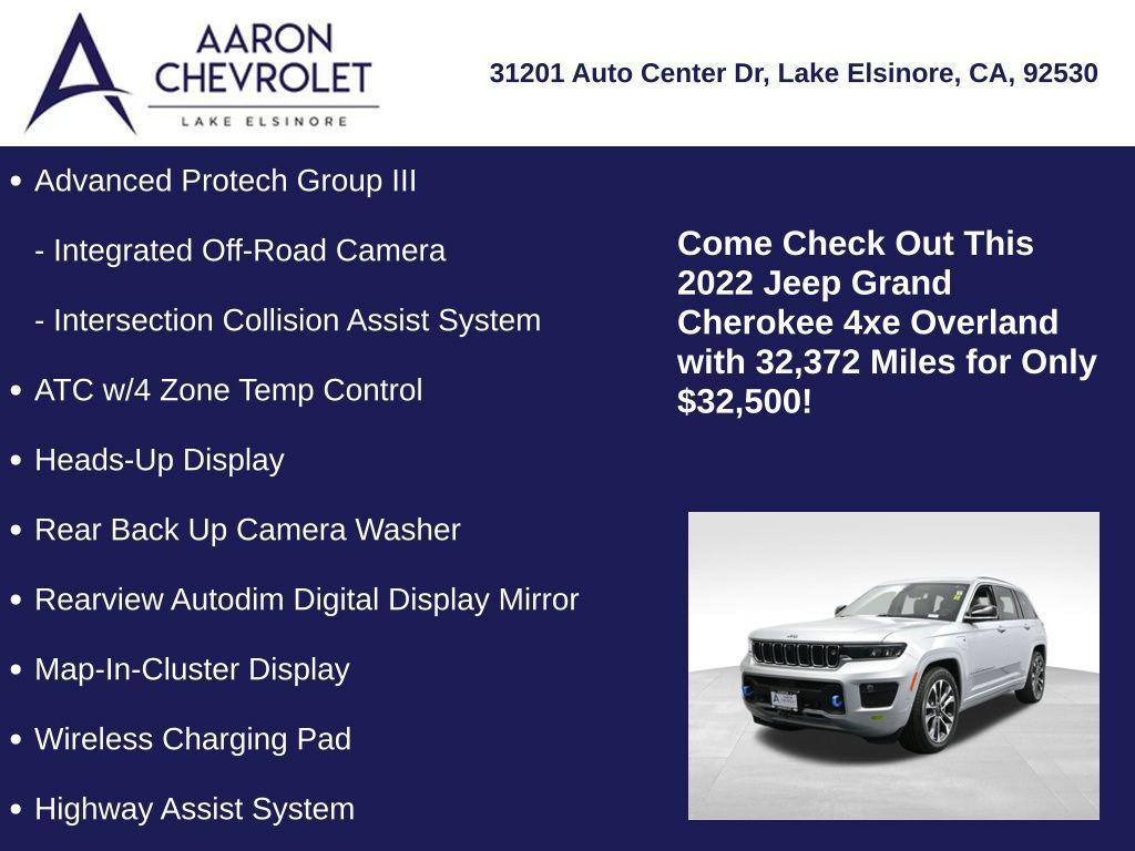 used 2022 Jeep Grand Cherokee 4xe car, priced at $32,500