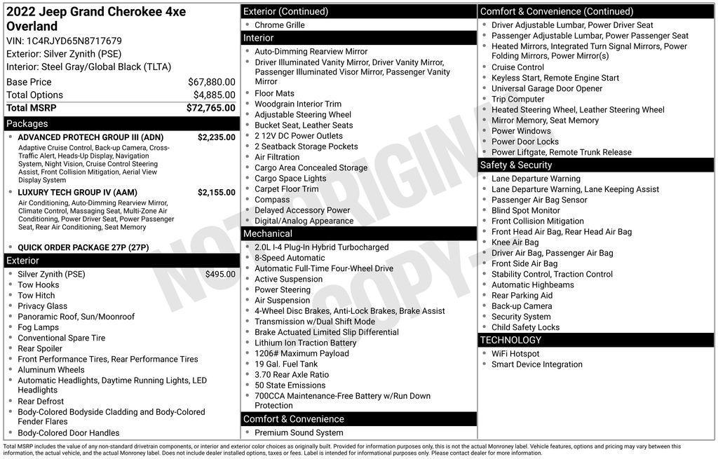 used 2022 Jeep Grand Cherokee 4xe car, priced at $34,098