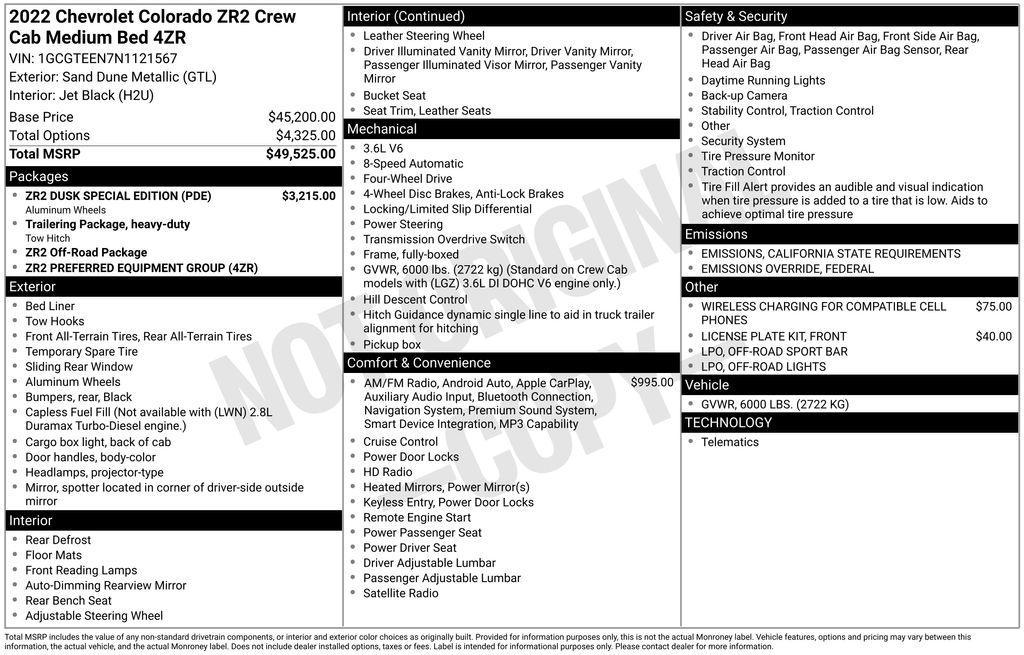 used 2022 Chevrolet Colorado car, priced at $36,599