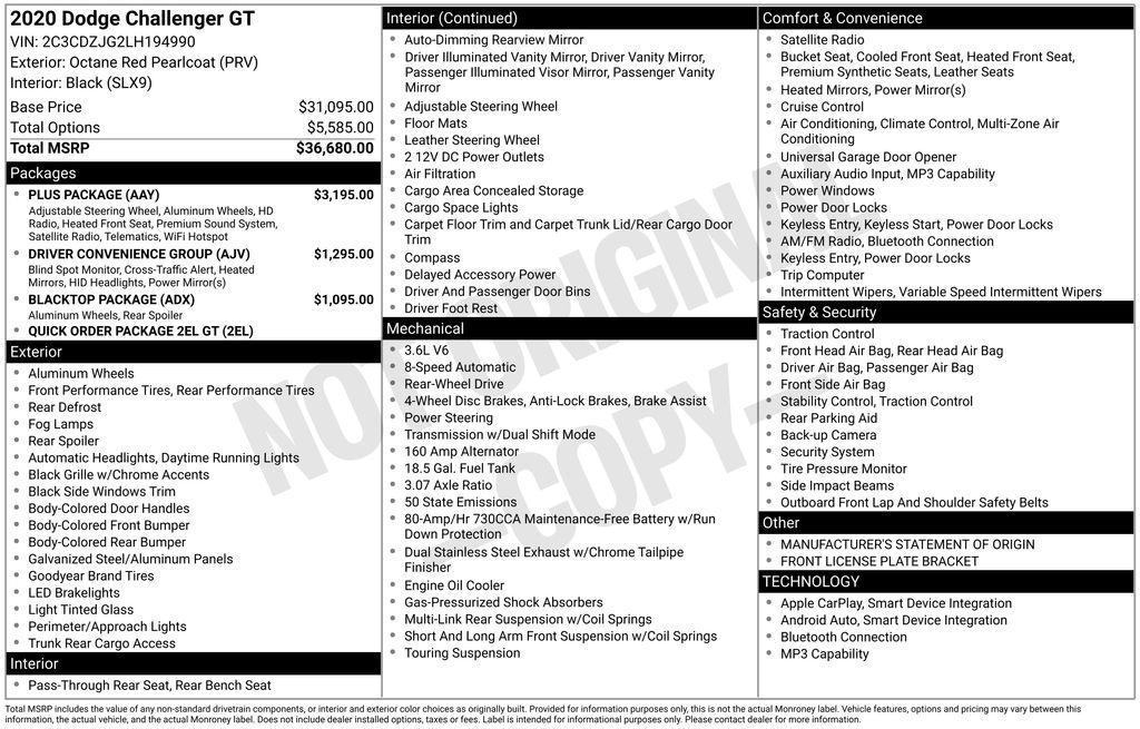 used 2020 Dodge Challenger car, priced at $24,799