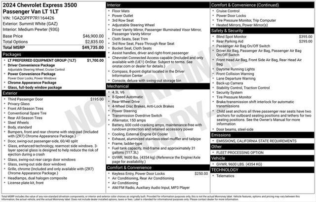 used 2024 Chevrolet Express 3500 car, priced at $41,341