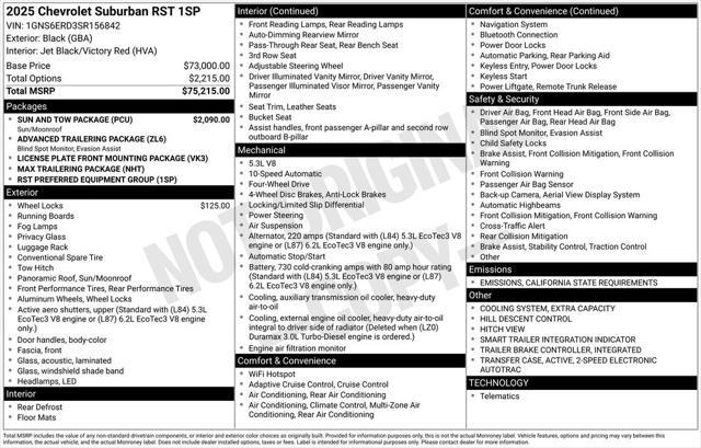 used 2025 Chevrolet Suburban car, priced at $74,999