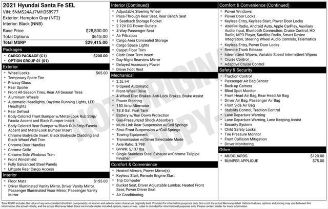 used 2021 Hyundai Santa Fe car, priced at $21,618