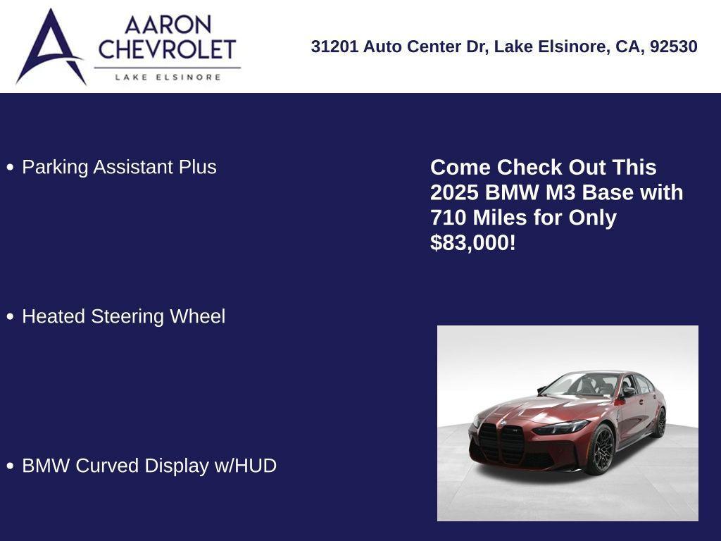 used 2025 BMW M3 car, priced at $83,000