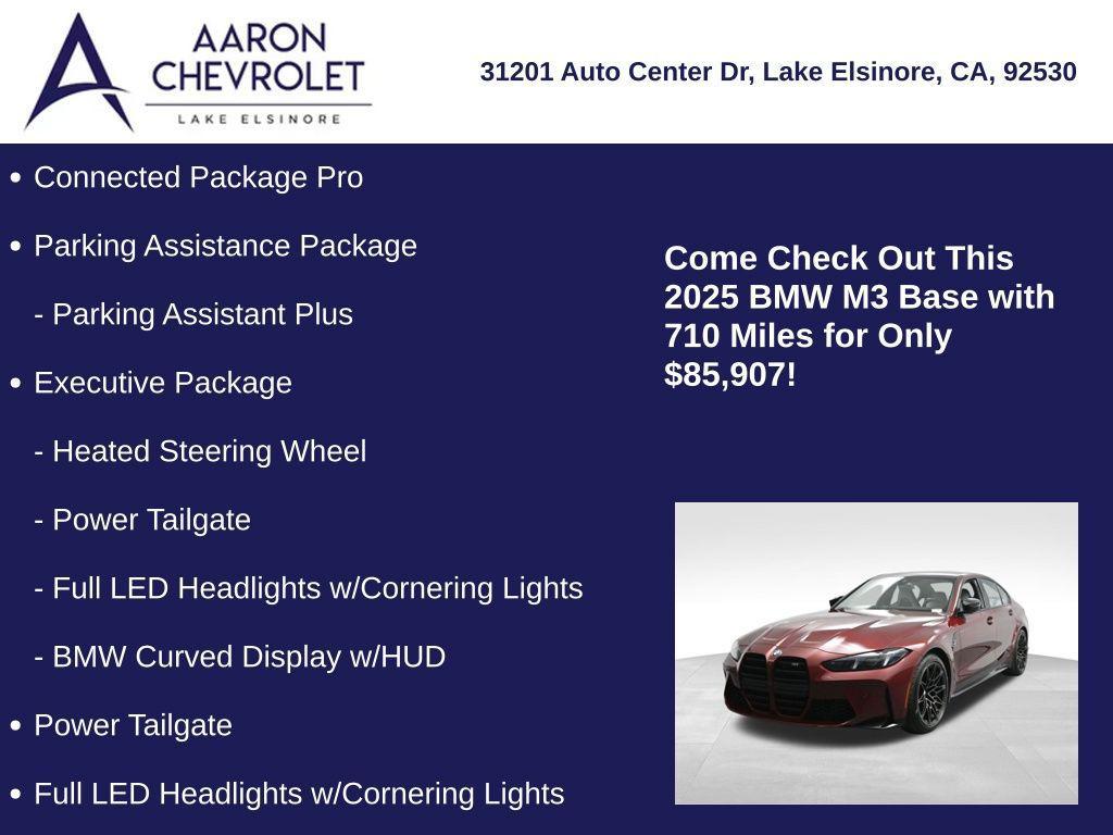 used 2025 BMW M3 car, priced at $85,907