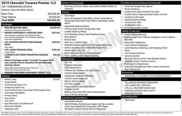 used 2019 Chevrolet Traverse car, priced at $25,169