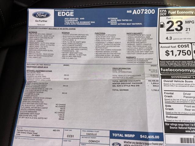 used 2021 Ford Edge car, priced at $27,300