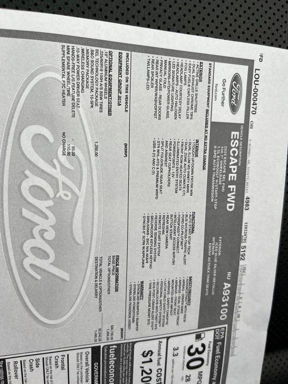 used 2022 Ford Escape car, priced at $23,500