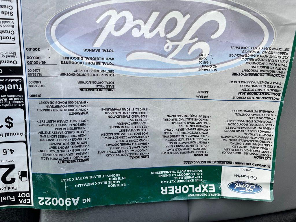 used 2022 Ford Explorer car, priced at $34,800