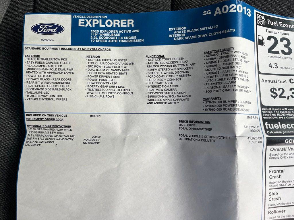 used 2025 Ford Explorer car, priced at $41,400