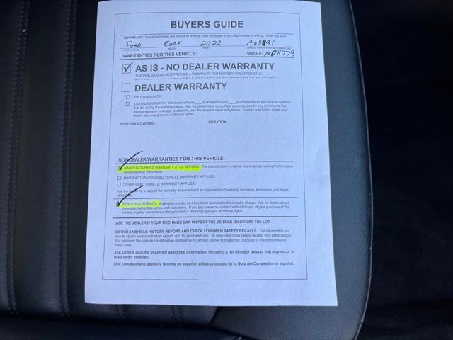 used 2022 Ford Edge car, priced at $25,300