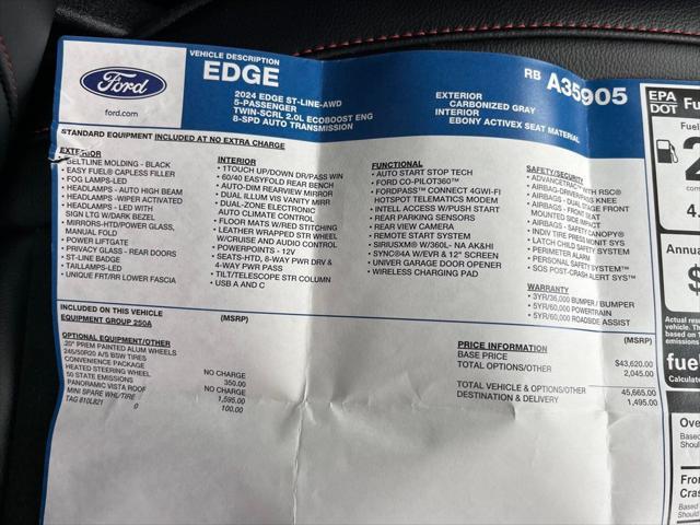 used 2024 Ford Edge car, priced at $36,400