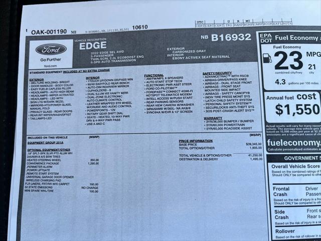 used 2022 Ford Edge car, priced at $26,800