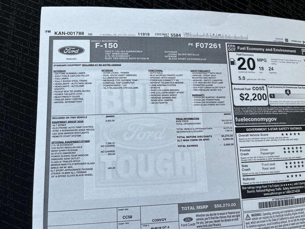 used 2023 Ford F-150 car, priced at $41,200