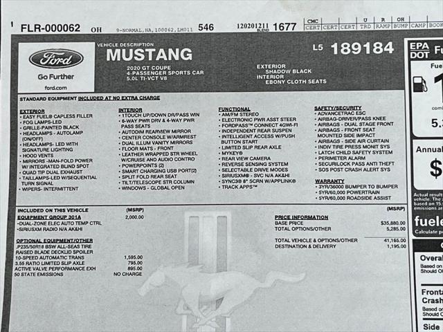 used 2020 Ford Mustang car, priced at $30,400