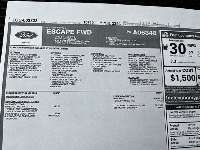 used 2023 Ford Escape car, priced at $24,400