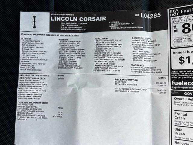 used 2024 Lincoln Corsair car, priced at $43,300