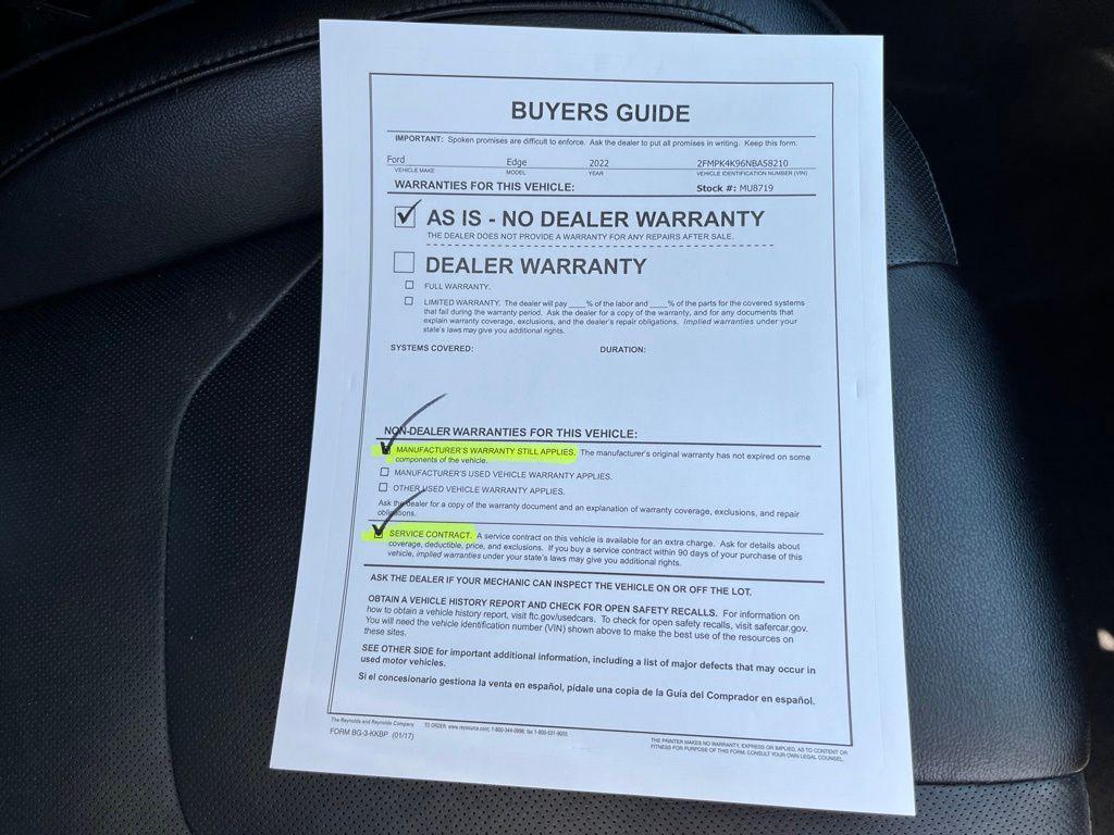 used 2022 Ford Edge car, priced at $30,100