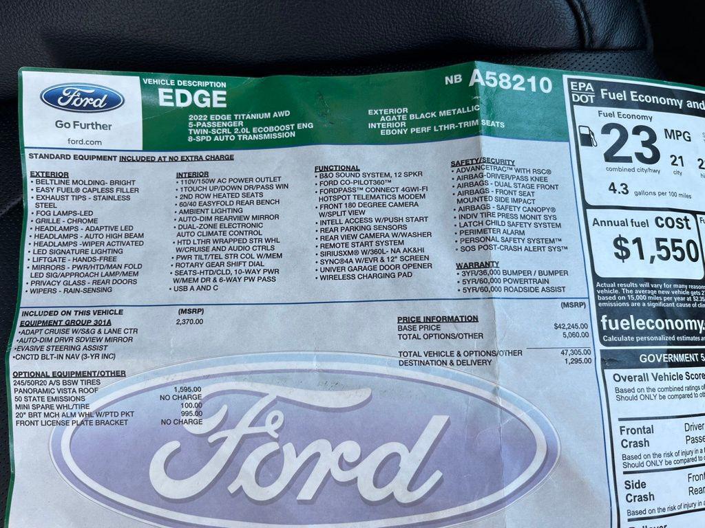used 2022 Ford Edge car, priced at $30,100