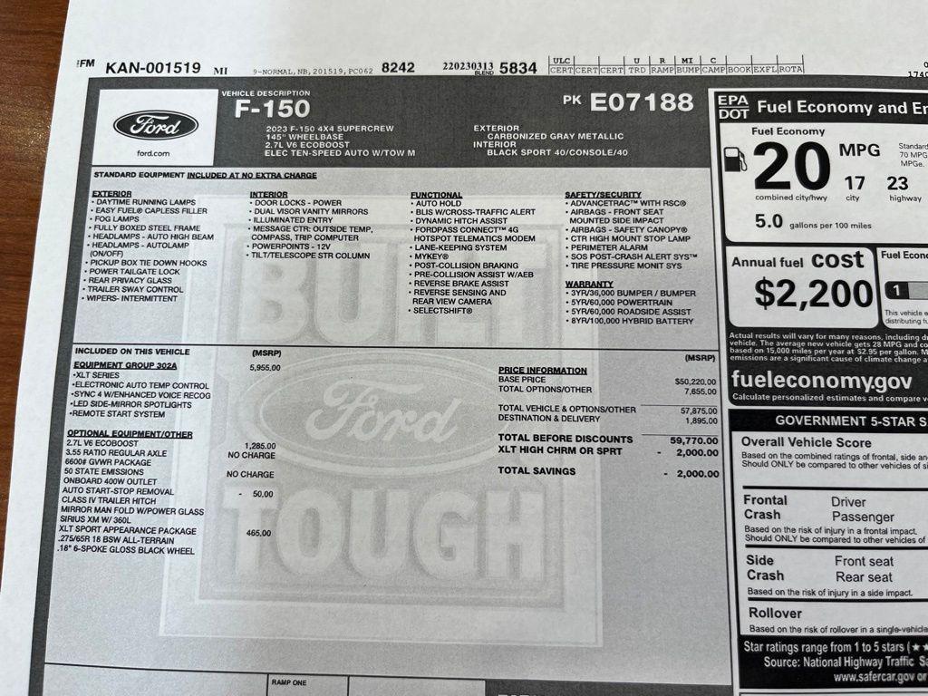 used 2023 Ford F-150 car, priced at $38,600