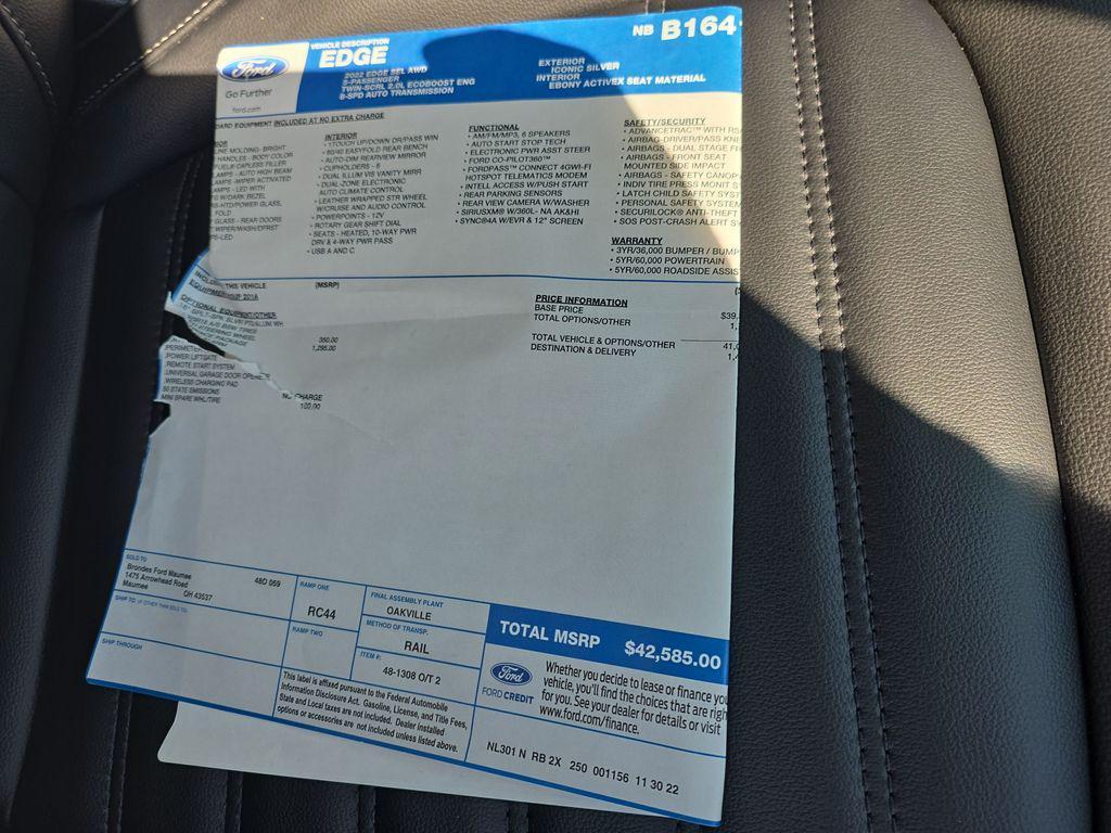 used 2022 Ford Edge car, priced at $25,900