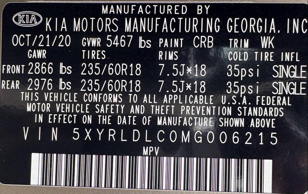 used 2021 Kia Sorento car, priced at $19,995