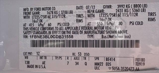 used 2012 Ford E350 Super Duty car, priced at $6,998