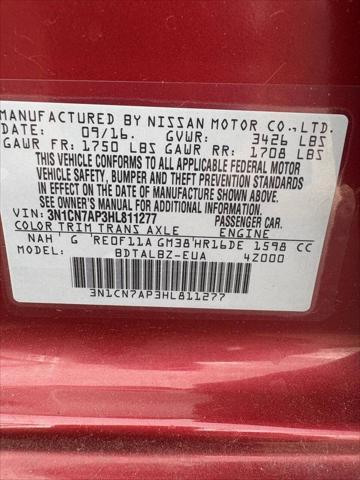 used 2017 Nissan Versa car, priced at $6,477