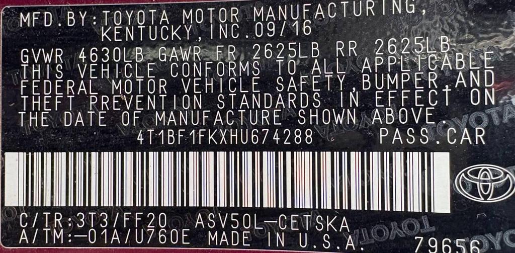 used 2017 Toyota Camry car, priced at $11,221