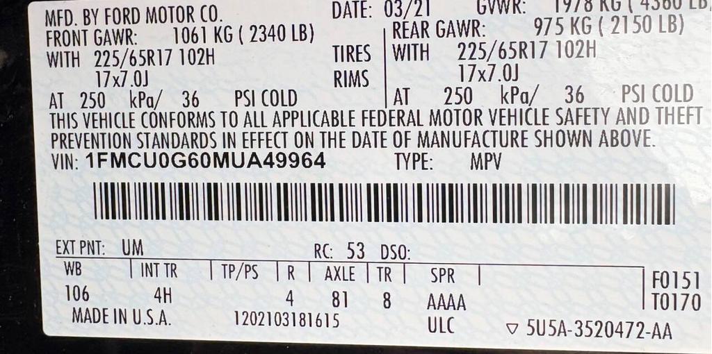 used 2021 Ford Escape car, priced at $15,988