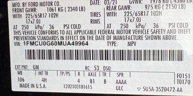 used 2021 Ford Escape car, priced at $15,988