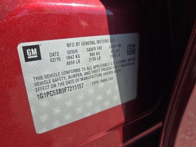 used 2015 Chevrolet Cruze car, priced at $10,500