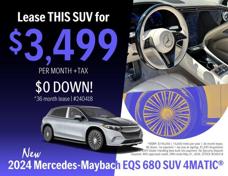 new 2024 Mercedes-Benz Maybach EQS 680 car, priced at $196,050