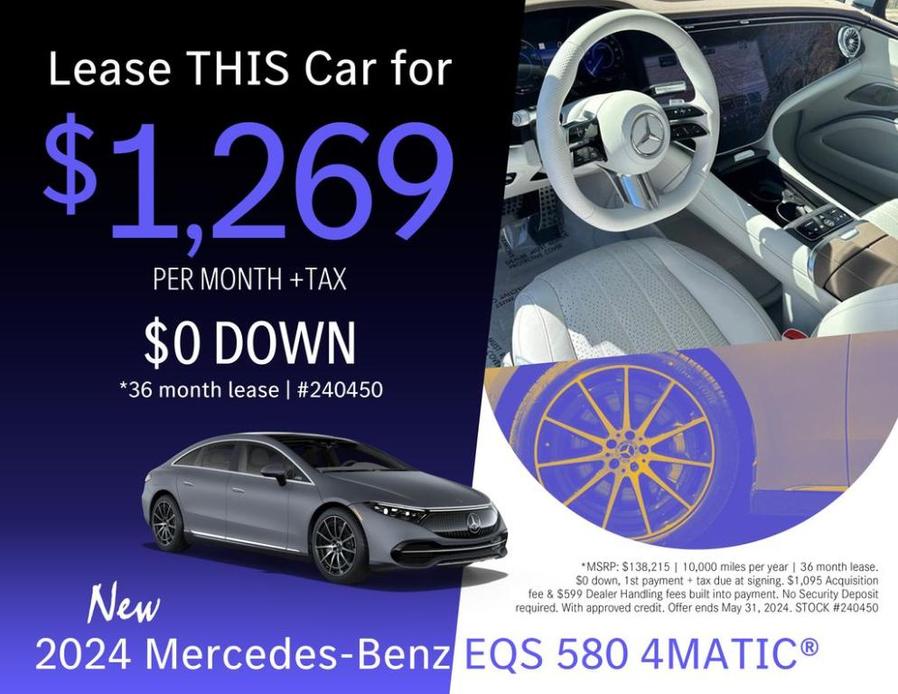 new 2024 Mercedes-Benz EQS 580 car, priced at $138,215