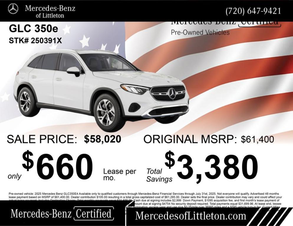 used 2025 Mercedes-Benz GLC 350e car, priced at $56,621