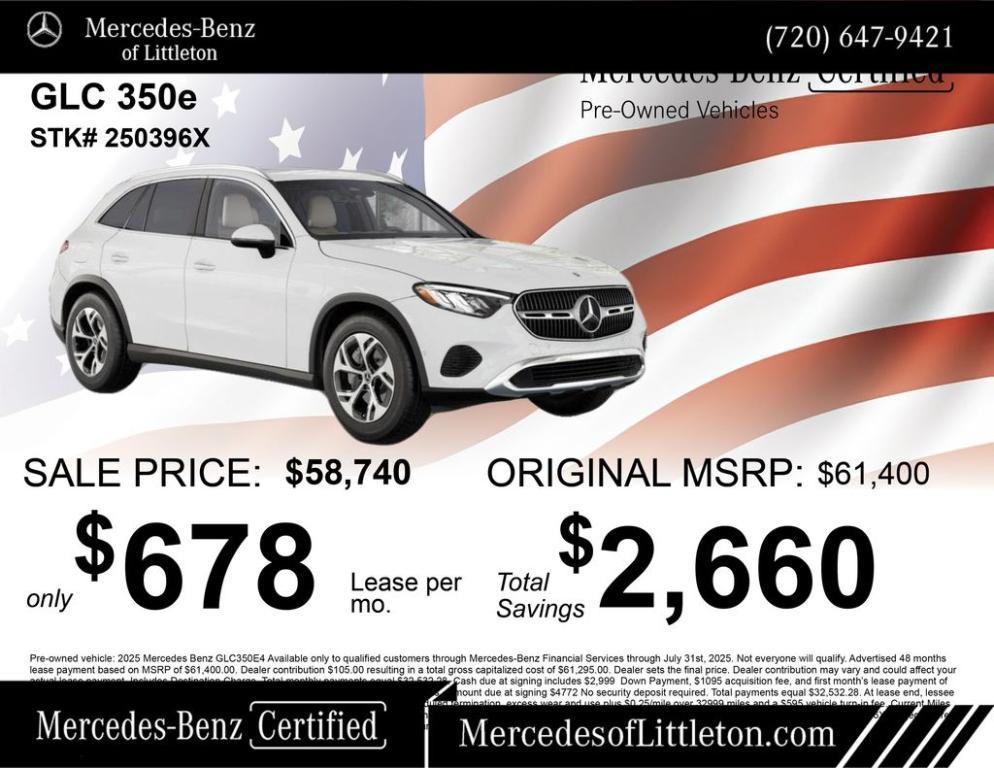 used 2025 Mercedes-Benz GLC 350e car, priced at $56,117
