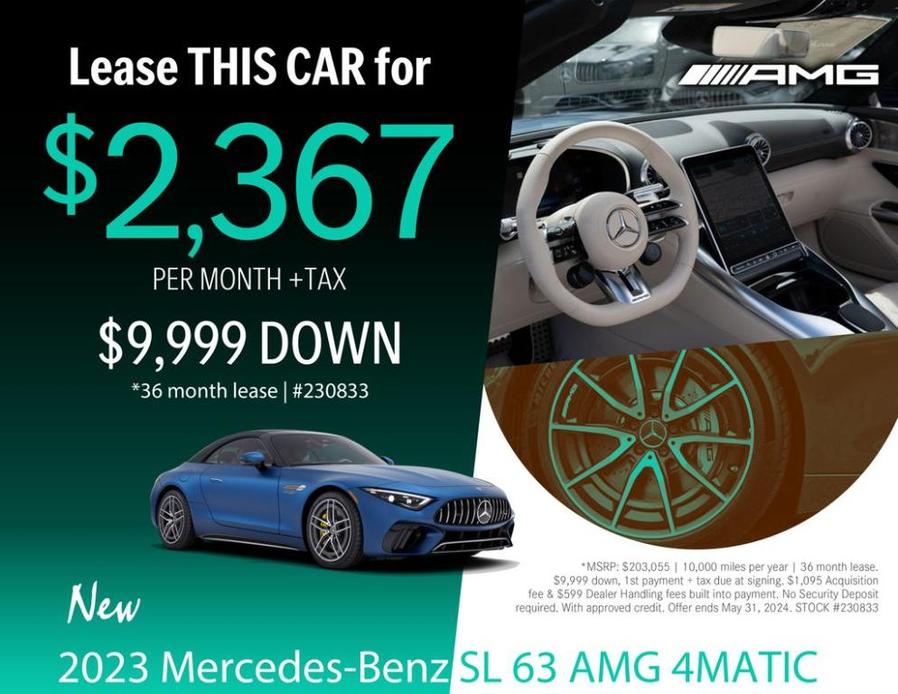 new 2023 Mercedes-Benz AMG SL 63 car, priced at $203,055